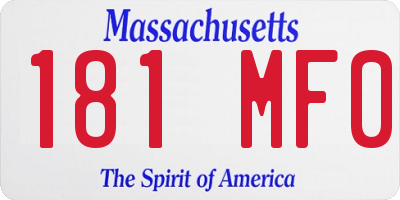 MA license plate 181MF0