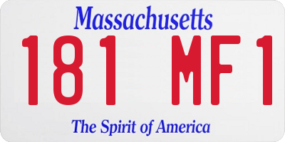 MA license plate 181MF1