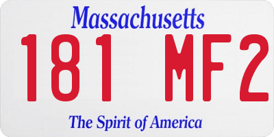MA license plate 181MF2