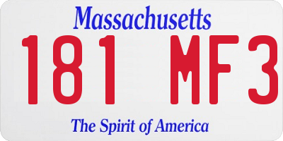 MA license plate 181MF3