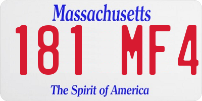 MA license plate 181MF4