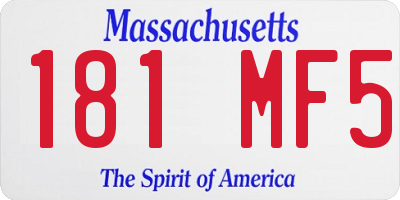 MA license plate 181MF5