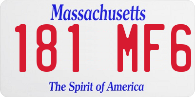 MA license plate 181MF6