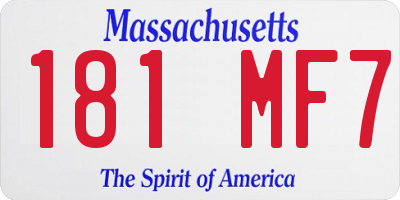 MA license plate 181MF7
