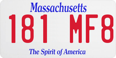 MA license plate 181MF8