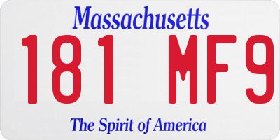 MA license plate 181MF9