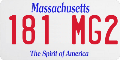 MA license plate 181MG2