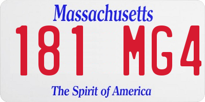 MA license plate 181MG4