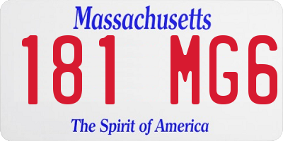 MA license plate 181MG6