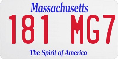 MA license plate 181MG7