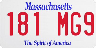 MA license plate 181MG9