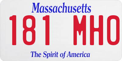 MA license plate 181MH0