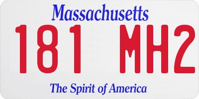 MA license plate 181MH2