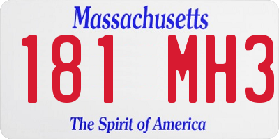 MA license plate 181MH3
