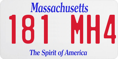MA license plate 181MH4