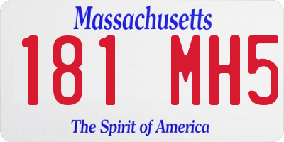MA license plate 181MH5