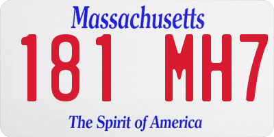 MA license plate 181MH7