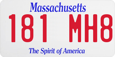 MA license plate 181MH8