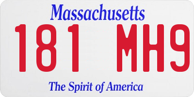 MA license plate 181MH9