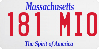 MA license plate 181MI0