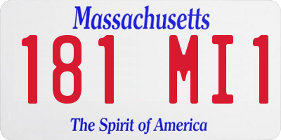 MA license plate 181MI1