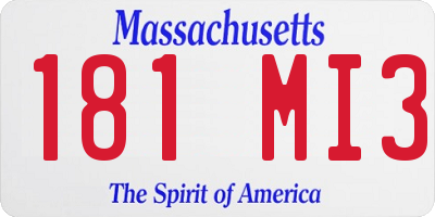 MA license plate 181MI3