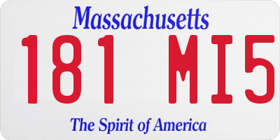 MA license plate 181MI5