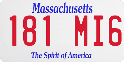 MA license plate 181MI6