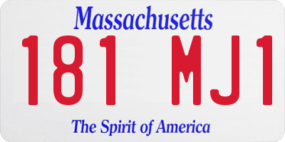 MA license plate 181MJ1