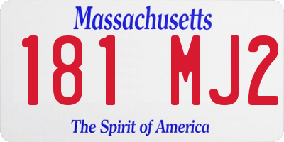 MA license plate 181MJ2