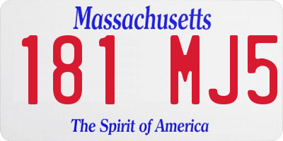 MA license plate 181MJ5