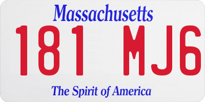 MA license plate 181MJ6