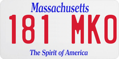 MA license plate 181MK0