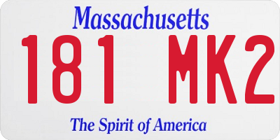 MA license plate 181MK2
