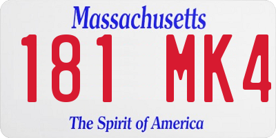 MA license plate 181MK4