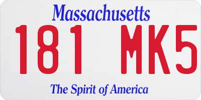 MA license plate 181MK5