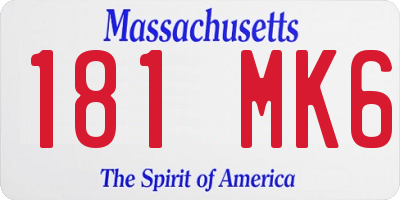 MA license plate 181MK6