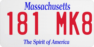 MA license plate 181MK8