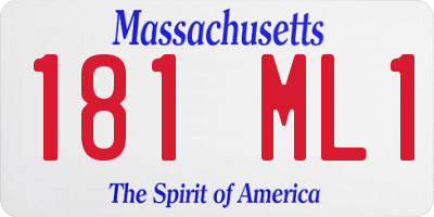 MA license plate 181ML1
