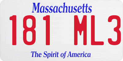 MA license plate 181ML3