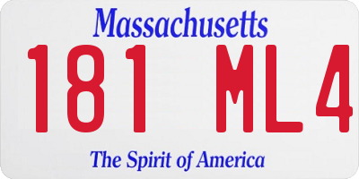MA license plate 181ML4