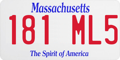 MA license plate 181ML5