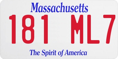 MA license plate 181ML7