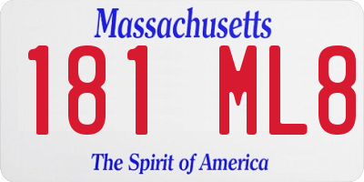 MA license plate 181ML8