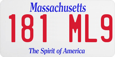 MA license plate 181ML9