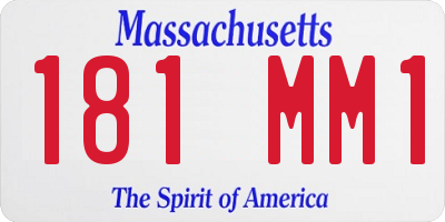 MA license plate 181MM1