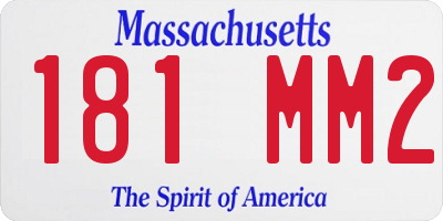 MA license plate 181MM2