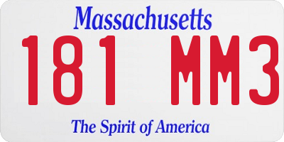 MA license plate 181MM3