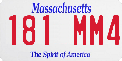 MA license plate 181MM4
