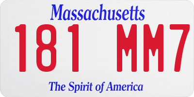 MA license plate 181MM7